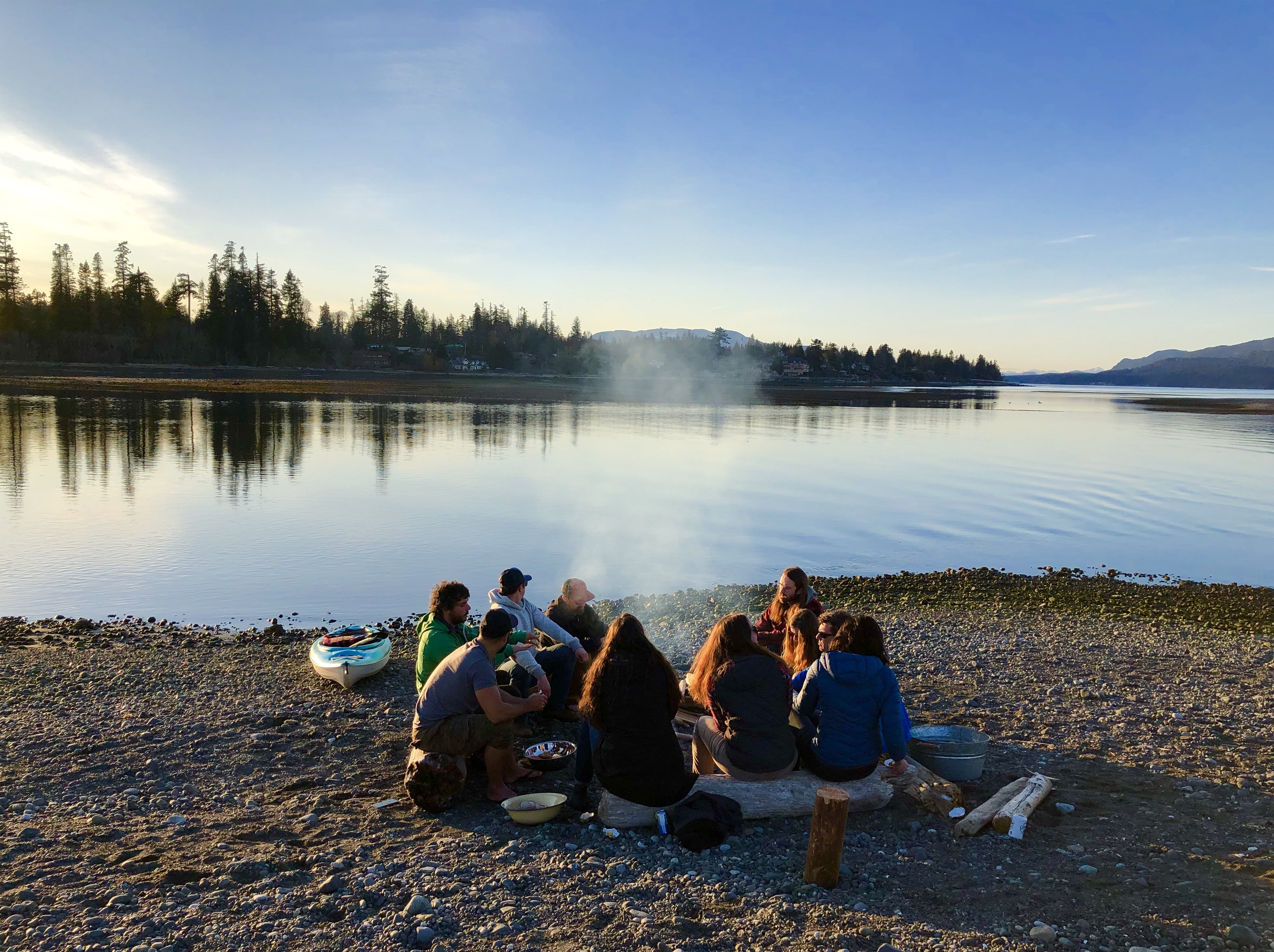 Beachfire Tyee Spit looking toward Painter's Lodge