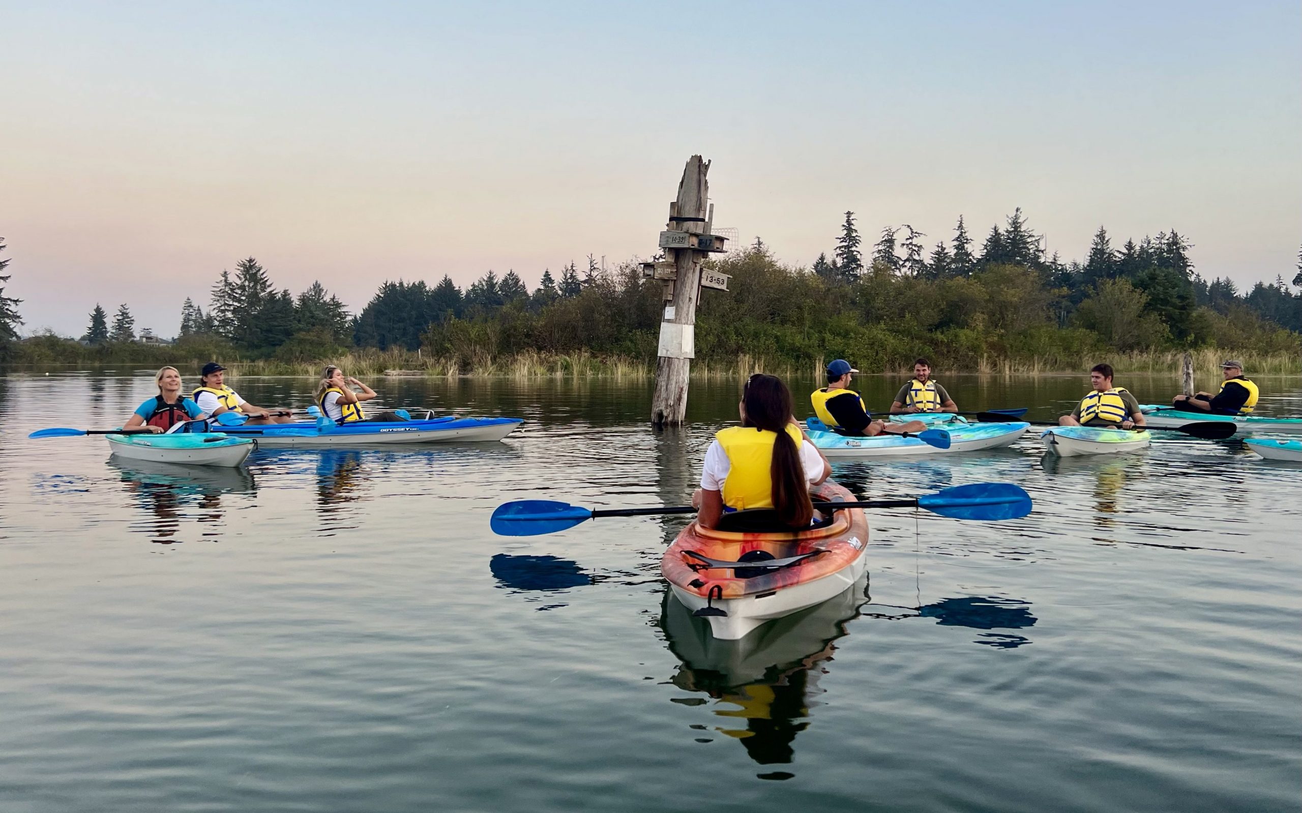 Kayak Campbell River estuary Purple Marten habitat